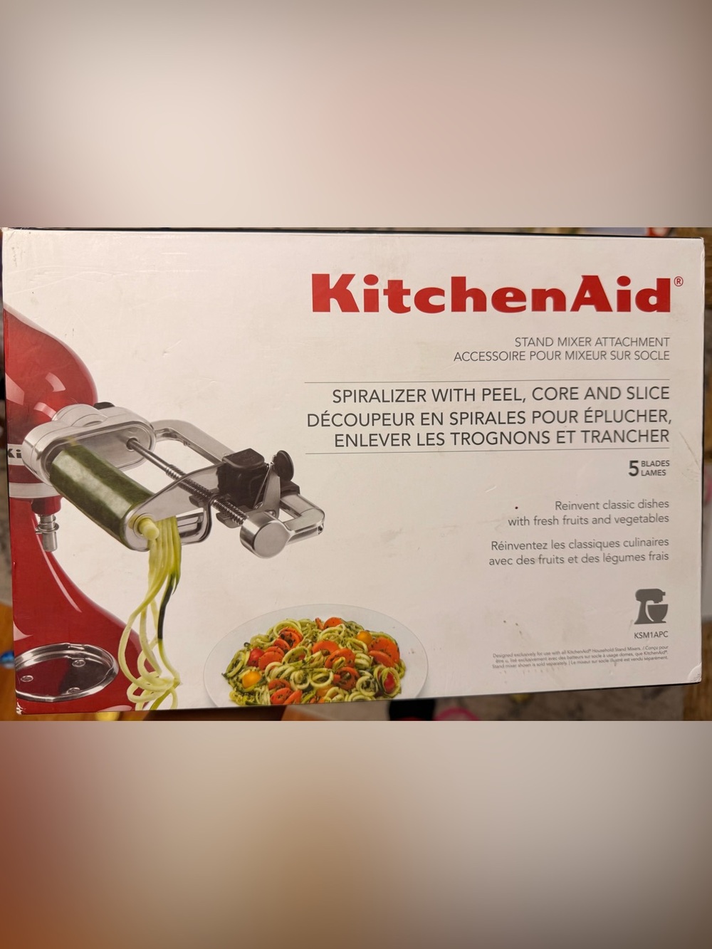 NIB KitchenAid Silver Spiralizer Attachment with Peel, Core & Slice
